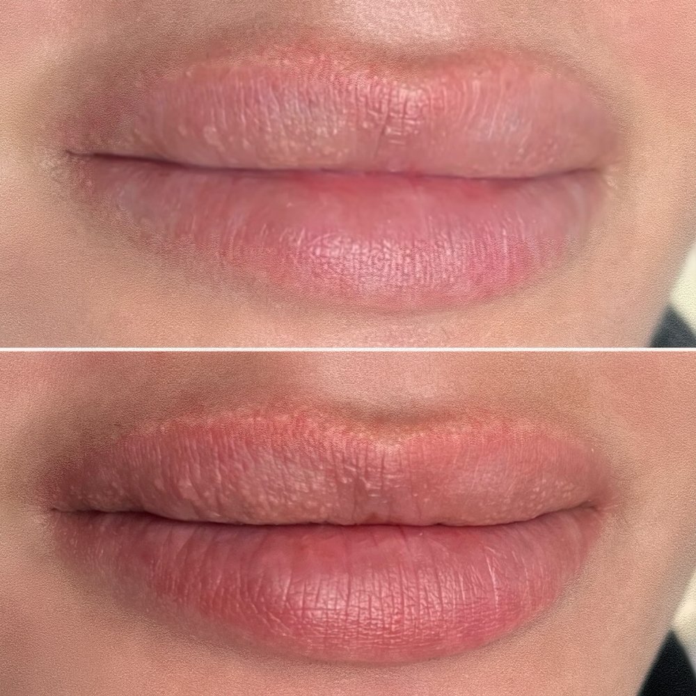 Before and after Lip Blush by Kate Dark