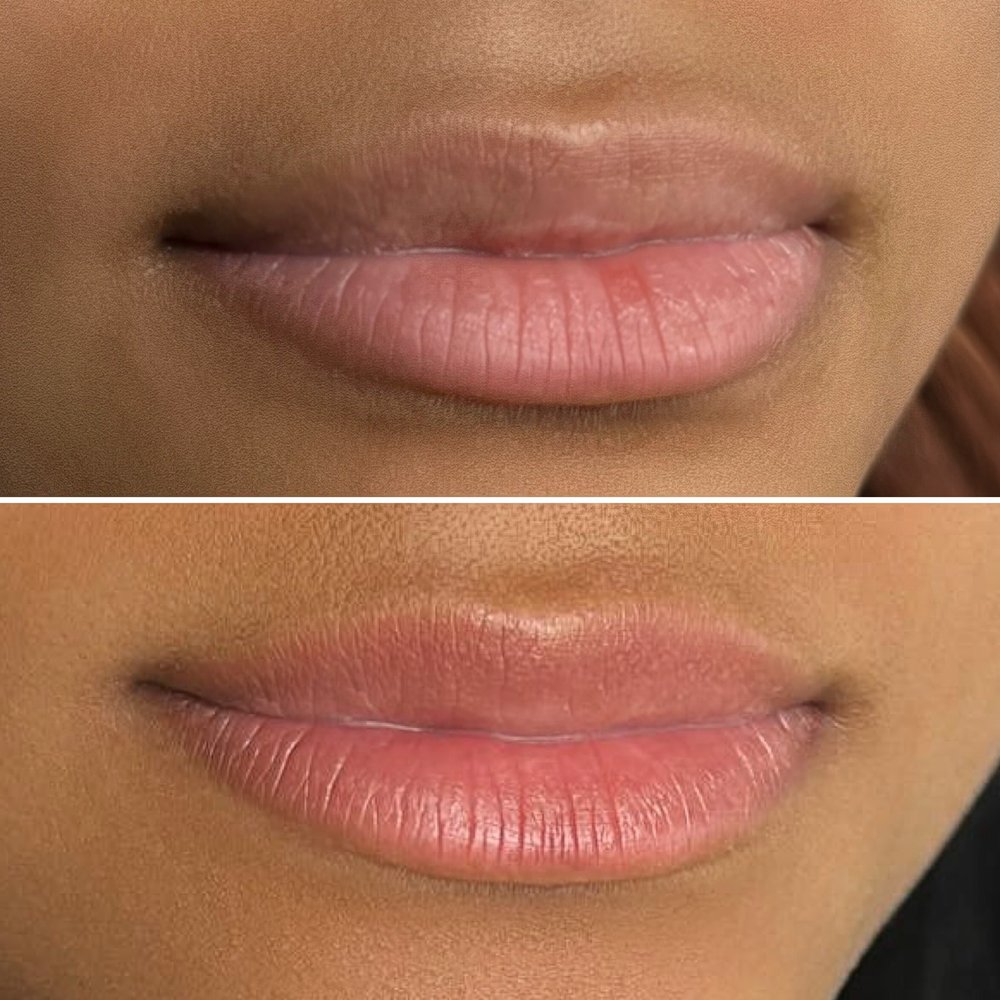 Before and after Lip Blush by Kate Dark